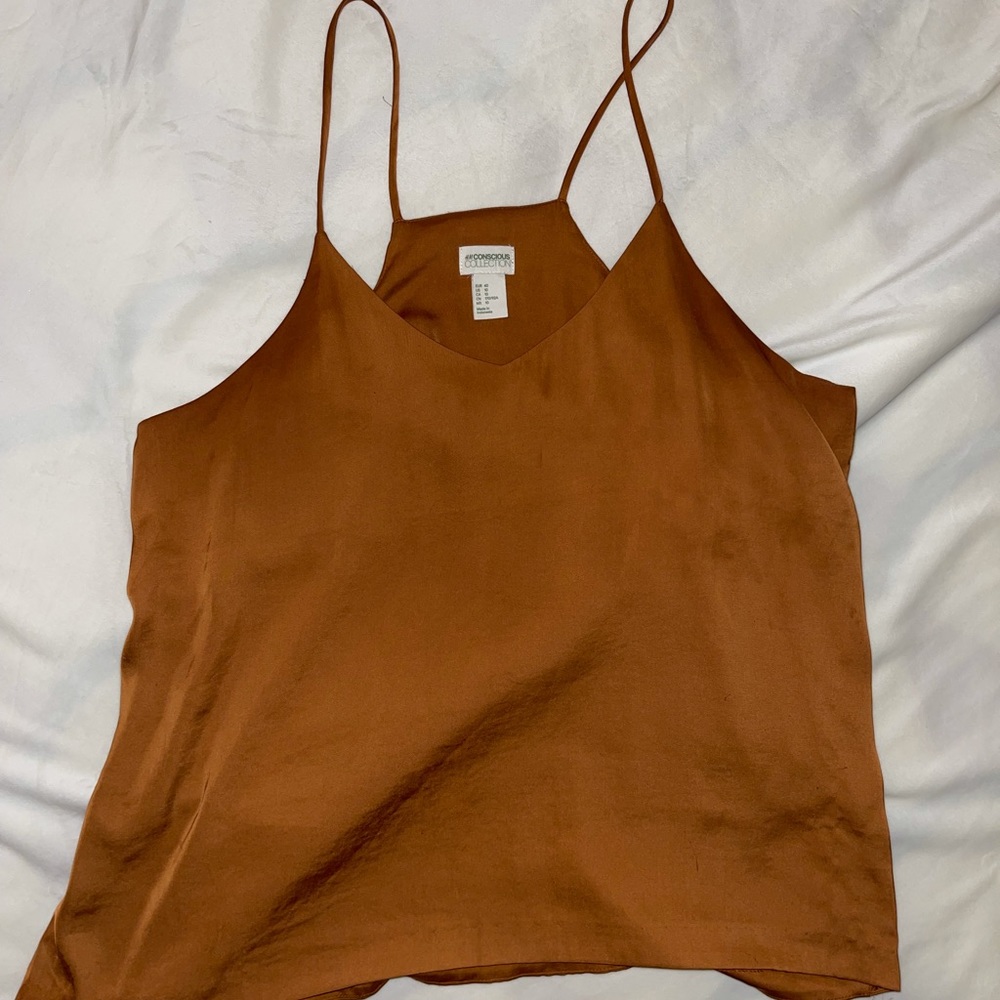 H&M burnt orange silk tank